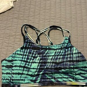 Athleta Girls Green and Black Bikini Top